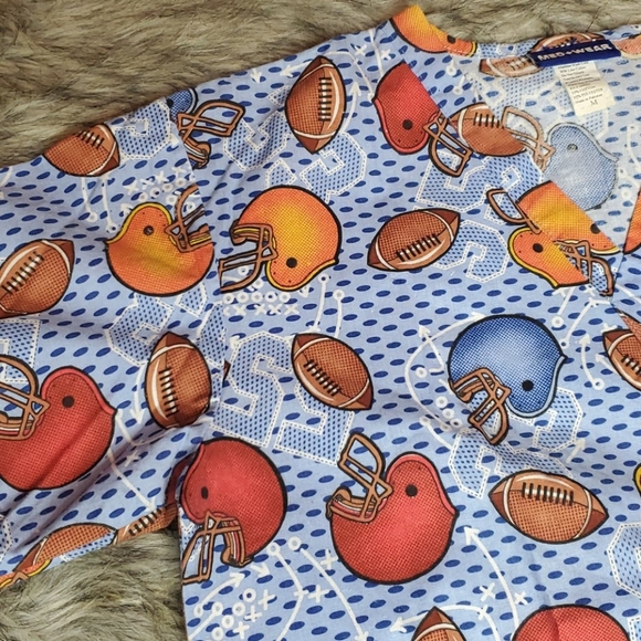 Med + Wear Football Theme Scrub - Picture 2 of 5